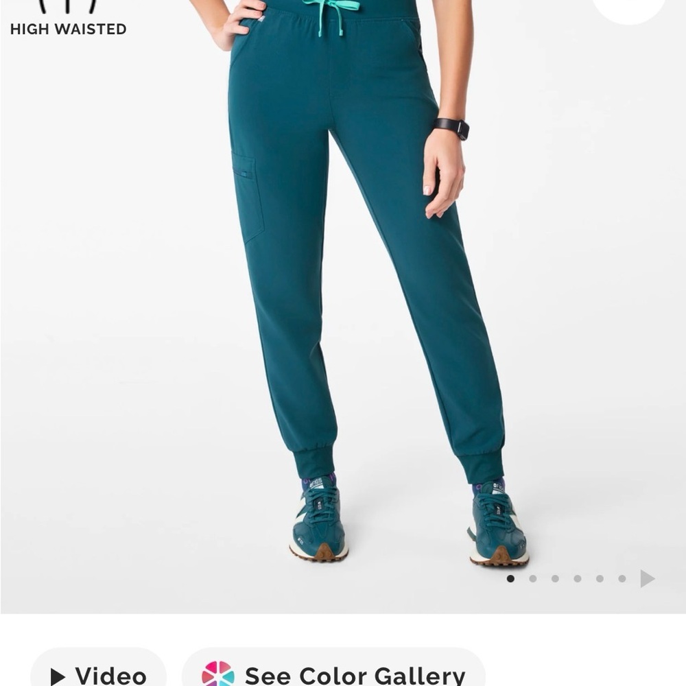 NWT Figs Zamora Teal Scrub Joggers, size 3XLP - Picture 2 of 3